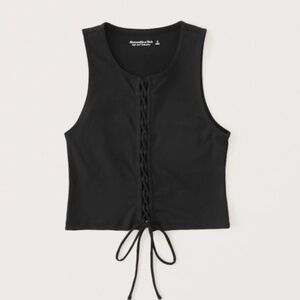 Abercrombie & Fitch Lace-Up Seamless Scuba Tank – Black, Size S